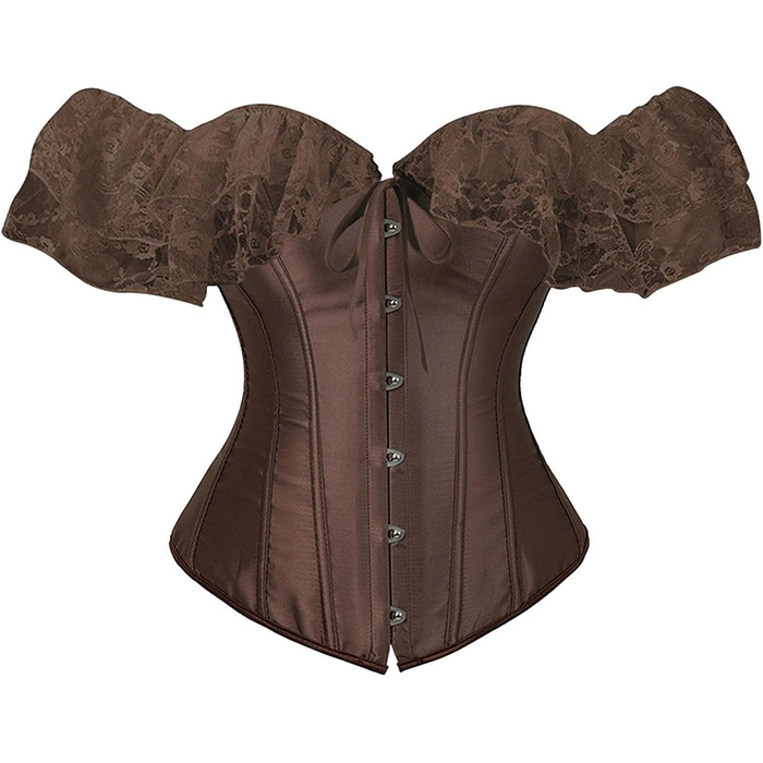 Жіночий корсетний топ у стилі Ренесанс: готичний корсет, бюстгальтер, корсаж, для карнавалу та як спідня білизна (XS, Коричневий)