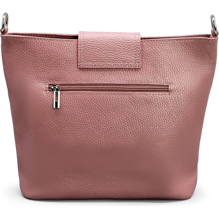 Жіноча сумка через плече Brise Art ELLIE з натуральної шкіри, ручної роботи, Crossbody Bag з 6 відділеннями, Made in Italy (Колір: Старорожевий)