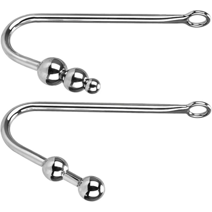 Анальний пробка з гачком, нержавіюча сталь, кульки, анальні кульки, масажер простати, секс-іграшка для пар, дорослі ігри, 3 кульки