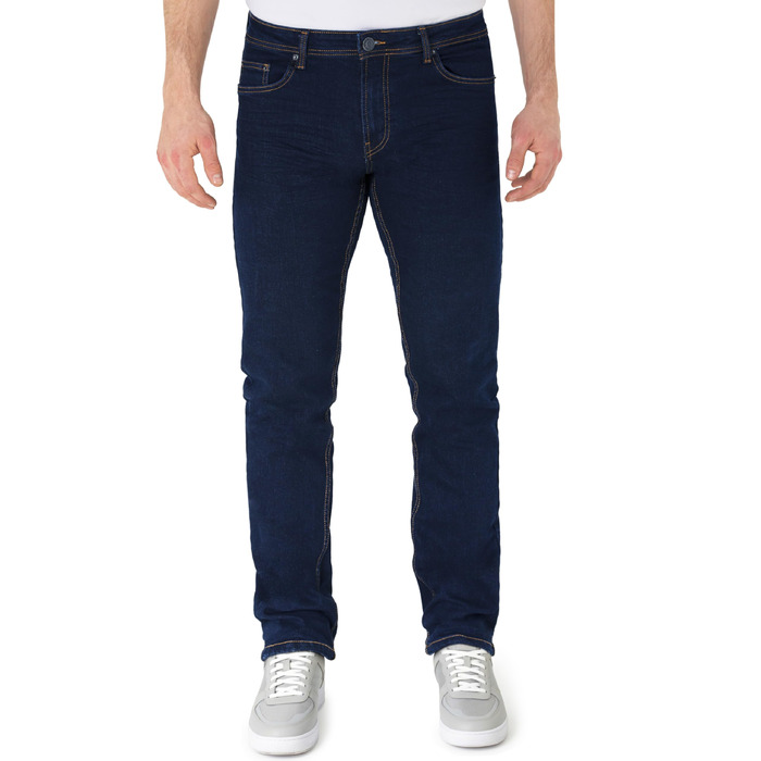 Чоловічі джинси BARBONS Regular-Fit Stretch — класичні прямі джинси синього кольору для бізнесу та відпочинку, 36W / 32L