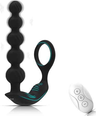 Вібратор для простати Lmgoc з анальним кулькою та кільцем для пеніса, 10 режимів вібрації, Butt Plug, анальні кульки, стимулятор простати, масажер для чоловіків