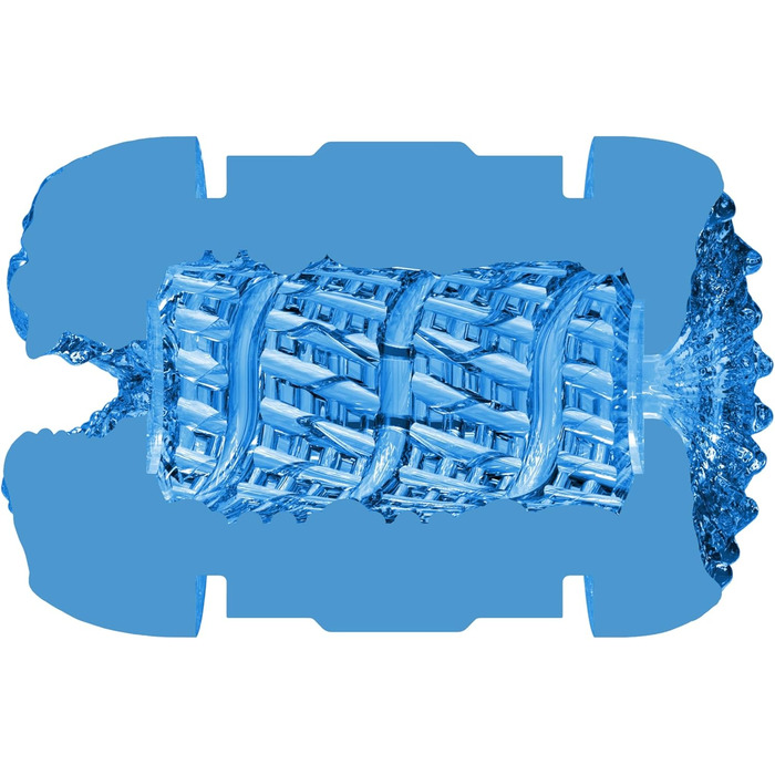 Fleshlight Quickshot Turbo Blue Ice - Мастурбатор з надзвичайно реалістичним покриттям SuperSkin, синій (Alien Mouth)