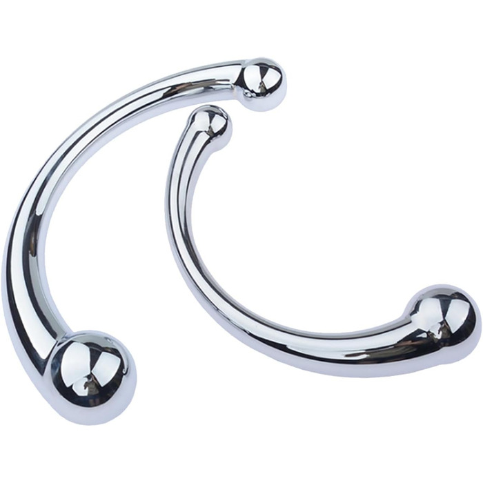 Масажер G-Spot, анальний плагін з металу, стимулятор для чоловіків та жінок, для масажу простати та G-Spot (сріблястий, M - 20 см)