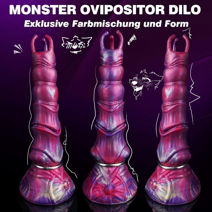 Анальний плагін Dilo Monster XXL з 4 силіконовими яйцями, 27 см - BDSM іграшки для пар