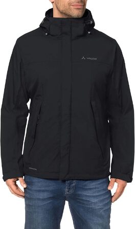 Чоловіча вітро- та водонепроникна куртка VAUDE Escape Light Jacket, дихаюча легка куртка для дощу, чорна, розмір 4XL