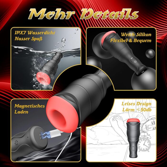 Електричний мастурбатор для чоловіків Buntune – Solo, 10 режимів вібрації, 5 режимів тиску, USB-зарядка, IPX6 водонепроникний, силікон, 3D стимуляція