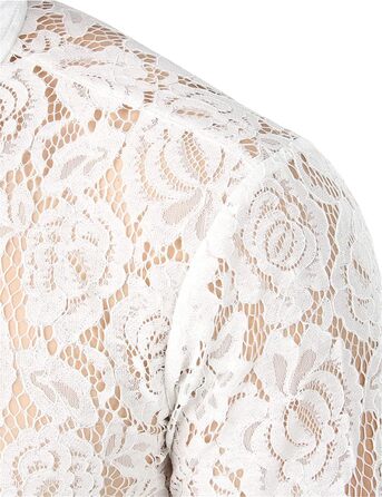 Чоловіча сорочка з мереживом та квітковим принтом, прозора, на вечірку/випускний, бренду Bollrllr