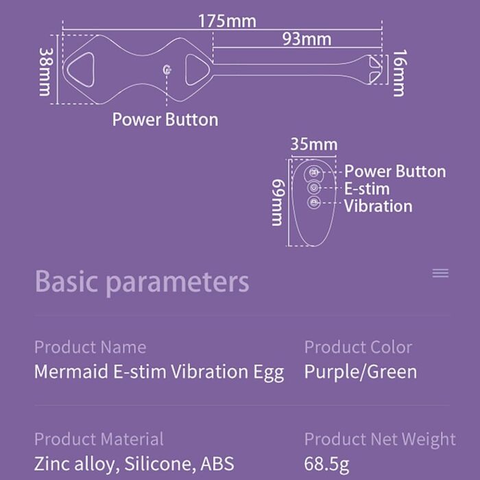 Електричний анальний вібратор Beckenbodentrainer для жінок з 5 рівнями шоку та 7 режимами вібрації. Стимулятор для вагіни та анусу, для пар. Колір: фіолетовий.