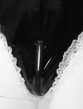 Костюм для косплею DINGGUANGHE-CUP для чоловіків: латексний боді з мереживом, чорний, розмір L