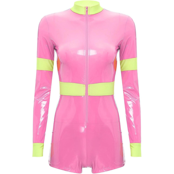 Костюм для косплею GRRKDFQ Erotiek: жіночий, рожевий, комбінезон з блискавкою, 3XL