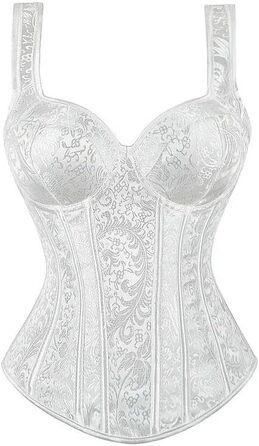 Корсет для жінок YLCYDLYU Jacquard з відкритими плечима, великий розмір, корсет-топ, корсет-бюстгальтер, стимпанк, шнуровка, кістки, білий XXL