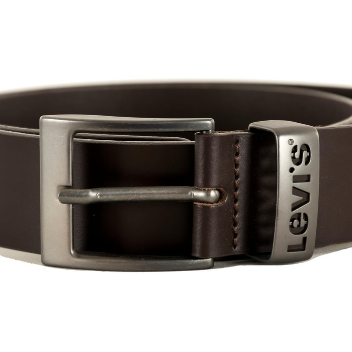 Шкіряний чоловічий ремінь Levi's з логотипом та пряжкою Harness Buckle, коричневий, розмір 80