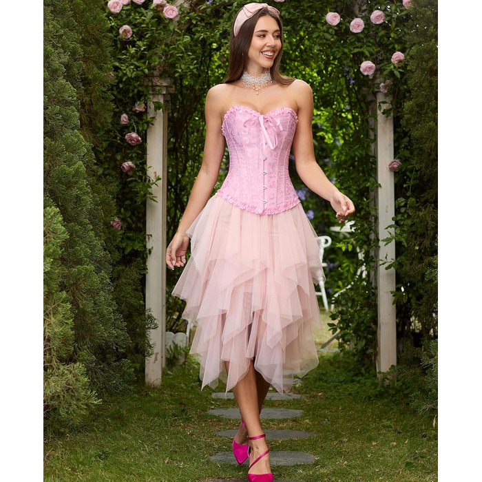 Корсетний топ SZIVYSHI для повного бюсту: готичний корсет, бюстгальтер, рожевий