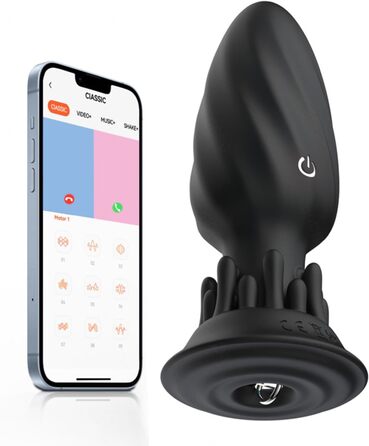 Анальний плагін для жінок та чоловіків з вібрацією, керування через додаток, 9 режимів, стимулятор простати, силікон, для пар
