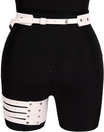 Жіночий шкіряний повзунок для панчіх, корсетний пояс, регульований, повзунок для ніг, каге для тіла, панчохи, стрічки для стегон (білий)