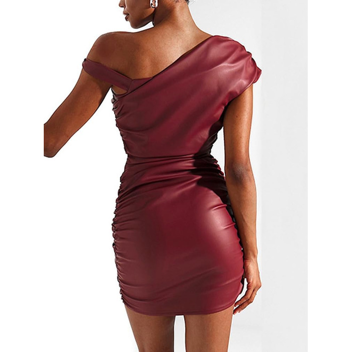 Сукня Onsoyours з еластичної шкіри (Wetlook) червоного кольору, сукня-олівець, обтисла, без спинки, міді, для вечірок, клубів, з PU шкіри (L, 05 Red)