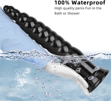 Анальний масажер Soarvlorfy з присоскою, XXL, чорний. Двосторонній анальний дилататор для чоловіків та жінок.