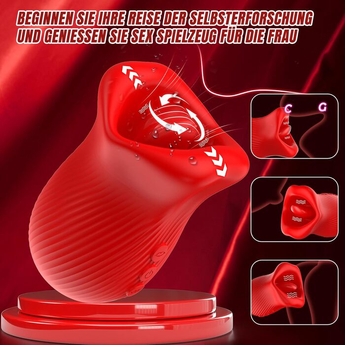 Вібратор Sauger для жінок: 8 режимів, 10 licking, 360° обертання. Іграшка для дорослих, для пар.