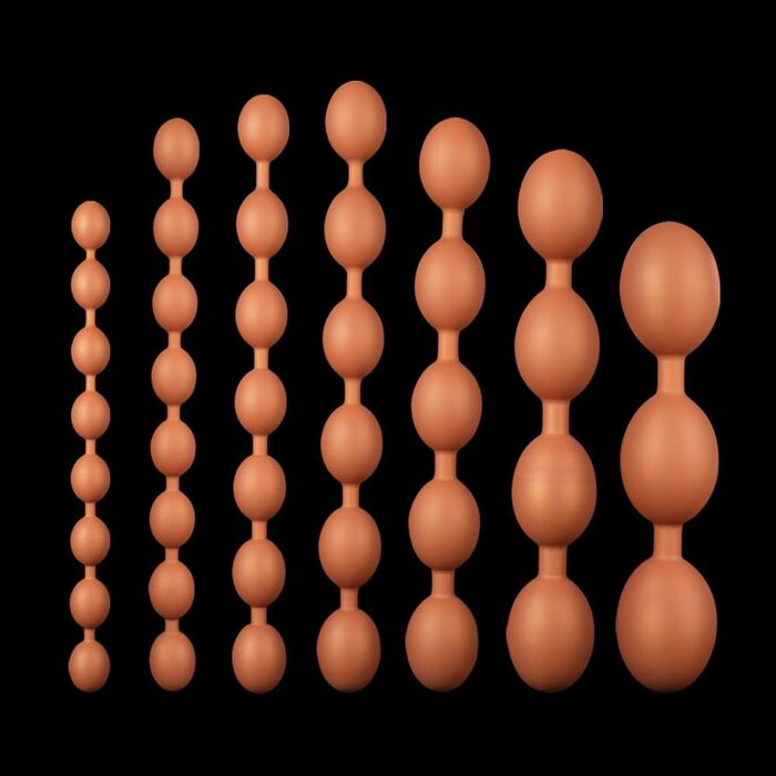 Анальні кульки Jomyu з ланцюжком, м'який силікон. Комплект анальних кульок, плагінів та вагінальних кульок. Для чоловіків та жінок.