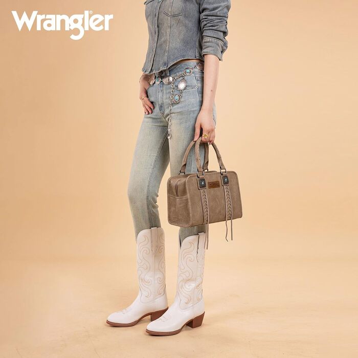 Жіноча сумка-портмоне Wrangler у стилі вестерн, вінтажна сумка з ручкою, колір хакі