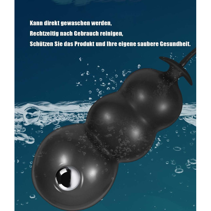 Надувний анальний дildo-розтягувач з підсвічуванням (чорний)