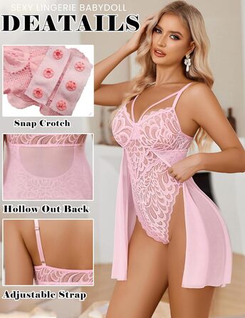 Avidlove Корсет-боді з мереживом для жінок, рожевий XXL - елегантна спідня білизна, рожевий колір, babydoll, curvy, преміум якість