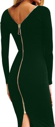 Сукня YMING для вечірки: сексуальна, з відкритим спиною, на блискавці, облягаюча, без рукавів, міді (темно-зелена, L)