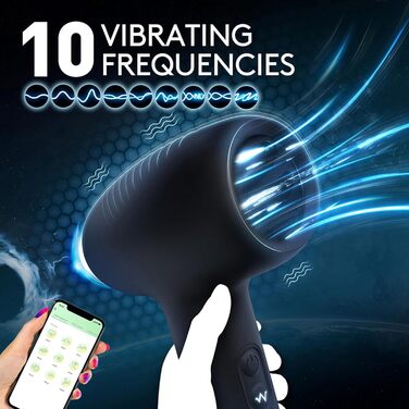 Масажер для чоловіків з 10 режимами вібрації, стимулятор статевого члена, автоматичний статевий масажер з керуванням через додаток, сексуальна іграшка для чоловіків та пар
