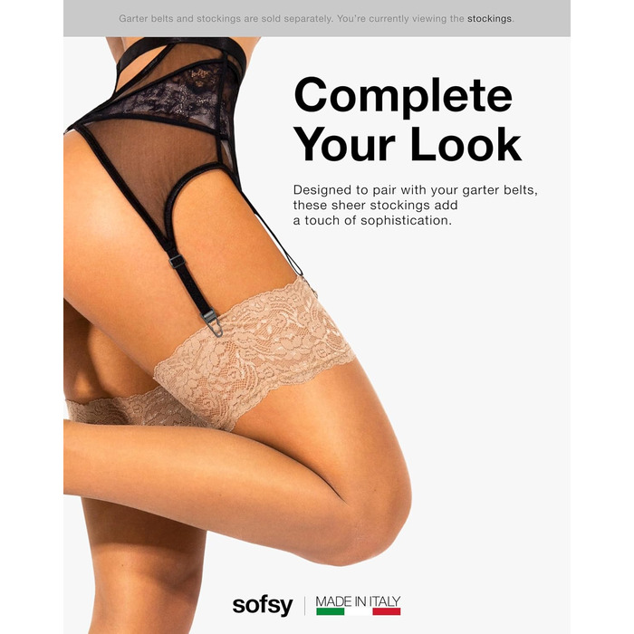 Сорочки-стрінги Softy з бретелями та кліпсами для панчіх (XL, натуральні панчохи)