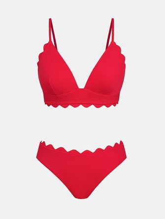 CUPSHE Bikini Set Daen: двокомплектний купальник-бікіні з трикутним верхом, червоний (XS)