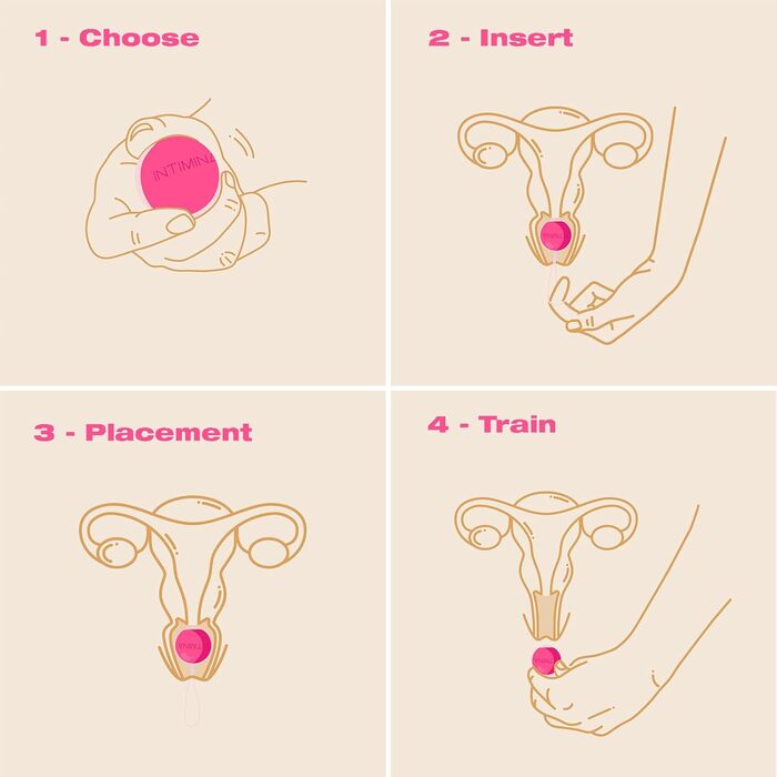 Набір Intimina Laselle Routine для тренування м'язів тазу жінок, 3 ваги для Кегеля (28г, 38г, 48г)