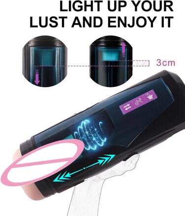 Автоматичний електричний масажер для чоловіків з 4 телескопічними функціями та 9 вібраціями