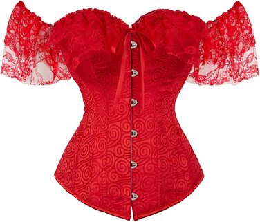 Жіночий корсет-топ CKJ Corage у стилі піратів/готика: вінтажний дизайн, великі розміри, червоний (M)