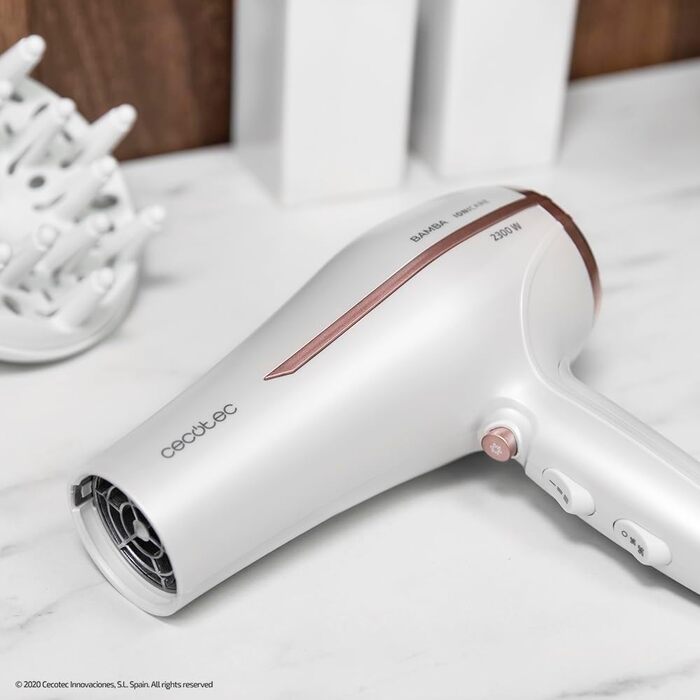 Фен для волосся Cecotec IoniCare 5200 Aura, 2300 Вт, з іонною технологією, дифузором та концентратором, білий