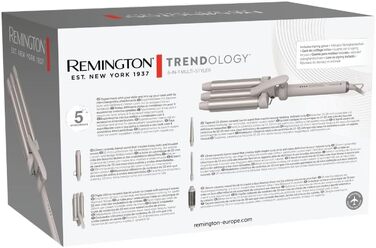 Мультистайлер для волосся 5в1 Remington CI41MS5 Trendology: гофре, кругла щітка 38мм, 3 насадки для локонів 13-33мм, LED-дисплей, 130-210°C