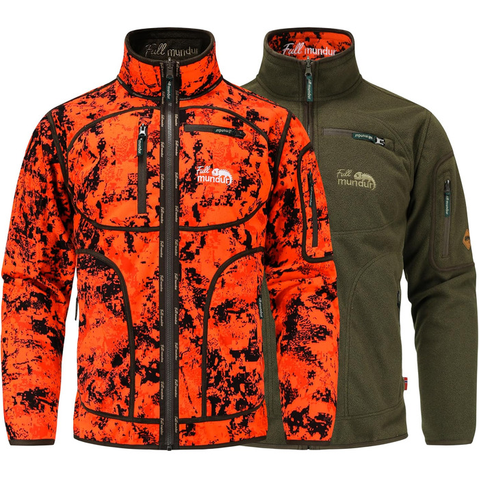 Двостороння куртка для полювання Rondane Fleecejacke Orange Camo, флісова куртка (Orange Blaze Camo/Melange Green), розмір 3XL