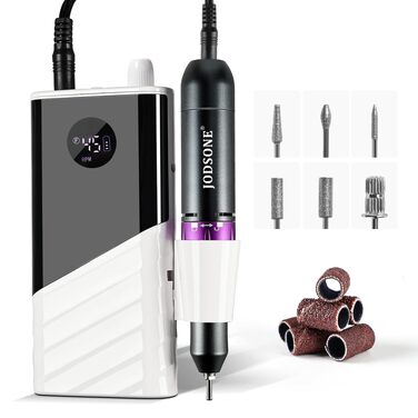 Професійний апарат для манікюру та педикюру JODSONE, 45000 об/хв, акумуляторна електрична пилка для зняття гель-лаку, низький рівень шуму, портативний набір для дому та салону