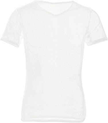 Чоловіча футболка з сіткою для спорту - літня, прозора, біла, розмір M