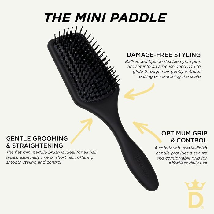 Масажна щітка для волосся Denman Paddle Brush D84, 9 рядів щетинок, 1 шт.