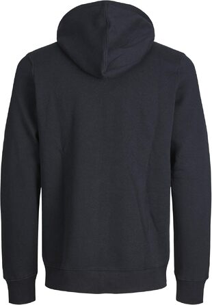 Чоловіча худі на блискавці JACK & JONES одноколірна чорна, розмір XL