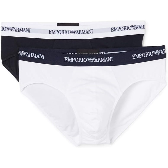 Труси боксер чоловічі Emporio Armani Essential Core Logoband, 2 шт. в упаковці, білий/темно-синій, розмір M