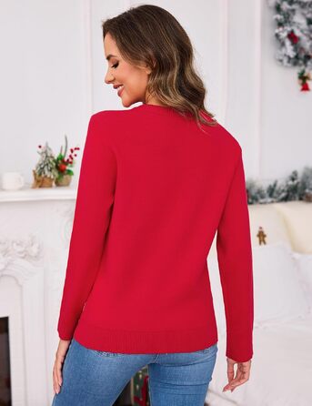 Смішний різдвяний светр Terecey Daen з принтом, зимовий світшот Ugly Christmas Sweater, червоний, XL