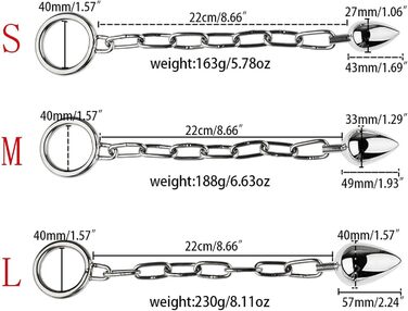 Анальний масажер з нержавіючої сталі Youxclian: набір анальних кульок, ланцюжок, кільце для статевого члена, анальний дільник, масажер простати, для жінок та чоловіків.
