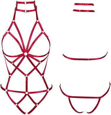 Жіночий корсет-нагрудник BANSSGOTH: стильний аксесуар у готичному стилі, регульований, для фестивалів та вечірок, червоний