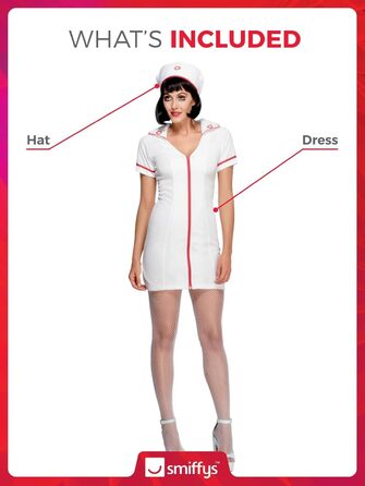 Костюм сестри милосердя Fever для жінок, сукня та головний убір, 22016, для Хелловіну