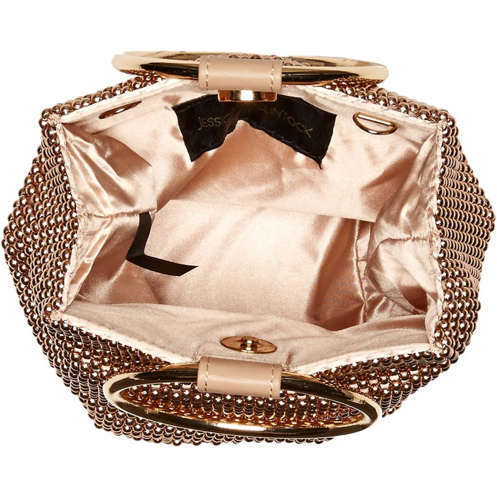 Жіноча сумка-клатч Jessica McClintock Gwen Ball Mesh з кільцем-ручкою, Rose Gold (рожеве золото)