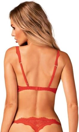 Сексуальний жіночий комплект нижньої білизни Selente Love & Fun: бюстгальтер, пояс-стрінг, танга та шовкова маска для очей, червоний, XS-S