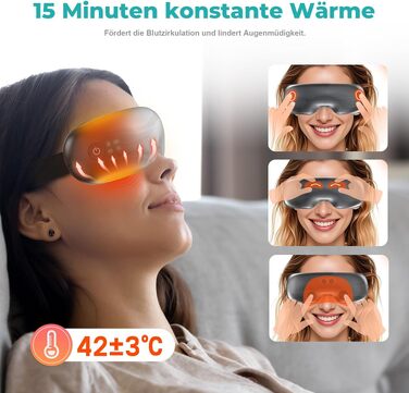 Масажер для очей Eyecloud Vision з підігрівом, Bluetooth-музикою та повітряним компресійним масажем для зняття втоми та сухості очей