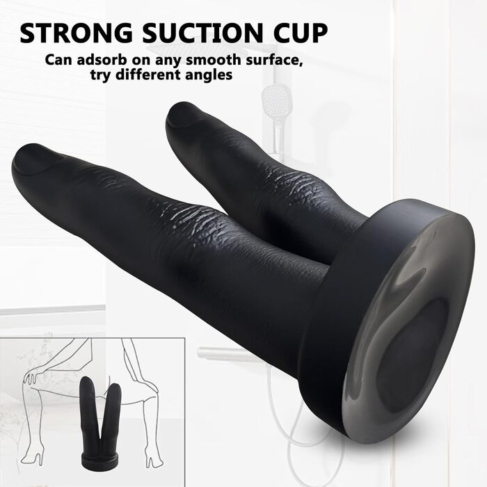 Силіконовий дилда 2.0 з присоскою, 2-в-1, для анального сексу (XXL)