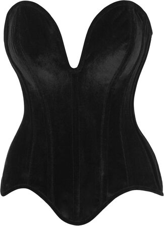 Корсет Daisy Corsets з м'якими ребрами, чорний велюр, лінія декольте, Overbust, 5X
